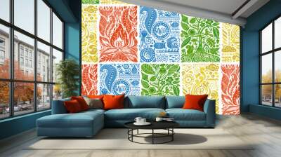 Four elements. Seamless Pattern for your design Wall mural