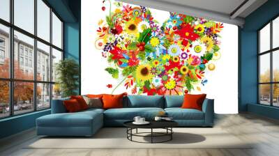 Four seasons. Art heart shape for your design Wall mural