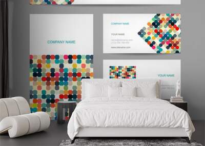 Set of abstract creative business cards design Wall mural