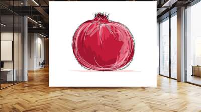 Sketch of pomegranate for your design Wall mural