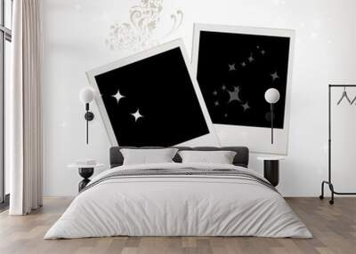 Two photo frames with butterfly decoration Wall mural