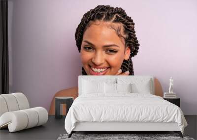 afro black woman with braids close up. beauty concept Wall mural