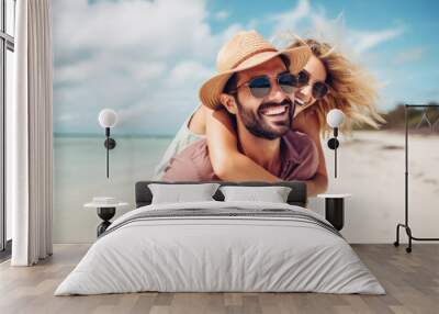 couple enjoying together and travel concept Wall mural