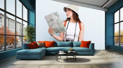 young adult pretty woman tourist concept Wall mural