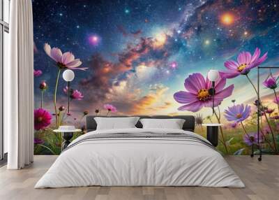 A stunning stock photo showcasing the grandeur of the cosmos unfurled Wall mural