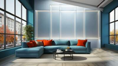 Glassmorphism with panels and soft glows, perfect for sleek and modern designs Wall mural