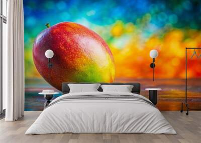 Vibrant mango fruit with vibrant abstract background Wall mural