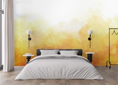 orange yellow watercolor gradient background with clouds texture Wall mural