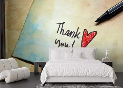 thank you message Wall mural