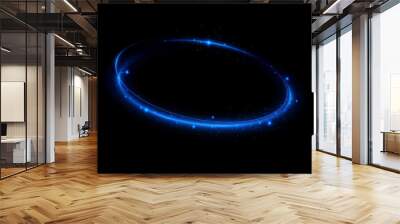 Neon magic circle.Futuristic light circle for background.Light frame.Vector.Magic portal.	 Wall mural