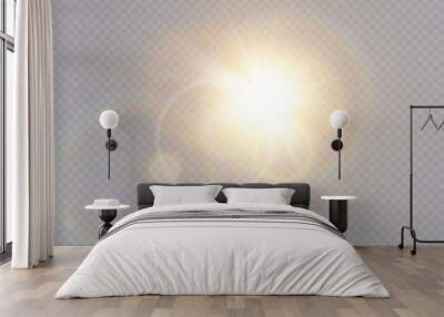 Vector transparent sunlight special lens flare light effect Wall mural