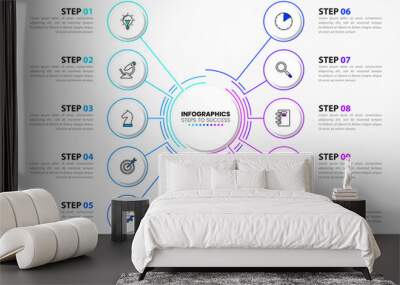 Infographic design template. Business concept with 10 steps Wall mural