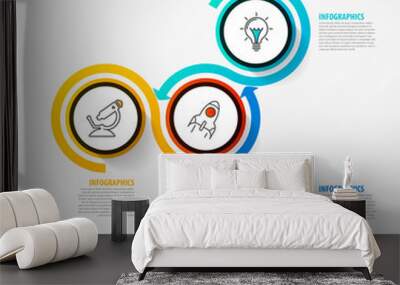 Infographic design template. Business concept with 3 steps Wall mural