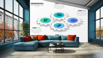 Infographic design template. Business concept with 4 steps Wall mural