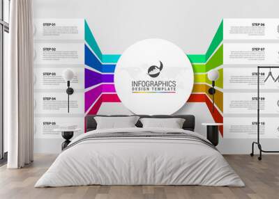 Infographic design template. Creative concept with 10 steps Wall mural