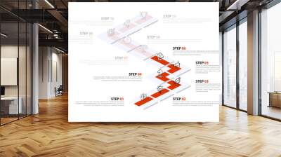 Infographic design template. Creative concept with 11 steps Wall mural