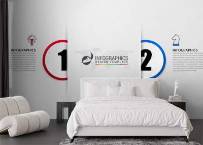 Infographic design template. Creative concept with 2 steps Wall mural