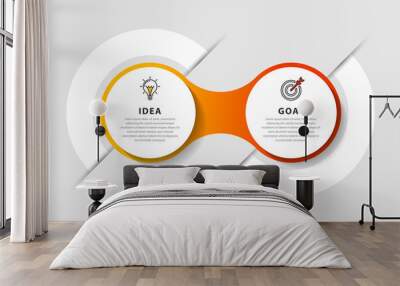 Infographic design template. Creative concept with 2 steps Wall mural