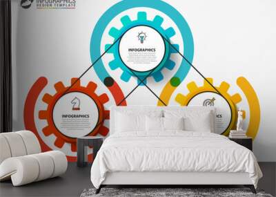 Infographic design template. Creative concept with 3 steps Wall mural