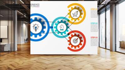 Infographic design template. Creative concept with 3 steps Wall mural