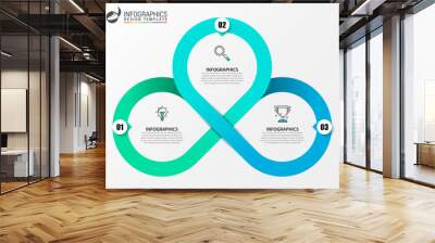 Infographic design template. Creative concept with 3 steps Wall mural