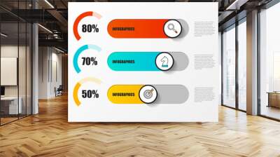 Infographic design template. Creative concept with 3 steps Wall mural