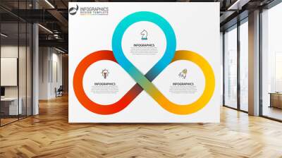 Infographic design template. Creative concept with 3 steps Wall mural