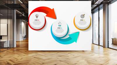 Infographic design template. Creative concept with 3 steps Wall mural