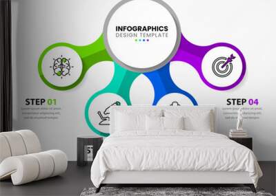 Infographic design template. Creative concept with 4 steps Wall mural