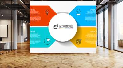 Infographic design template. Creative concept with 4 steps Wall mural