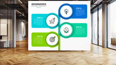 Infographic design template. Creative concept with 4 steps Wall mural