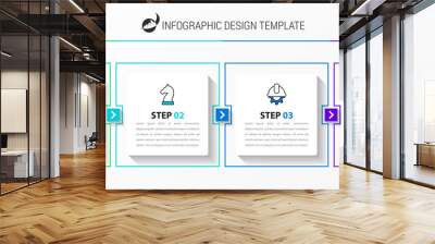 Infographic design template. Creative concept with 4 steps Wall mural