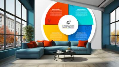 Infographic design template. Creative concept with 4 steps Wall mural