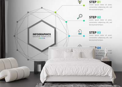 Infographic design template. Creative concept with 5 steps Wall mural