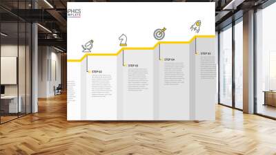 Infographic design template. Creative concept with 5 steps Wall mural