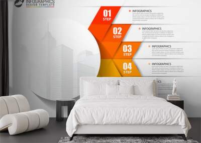 Infographic design template. Creative concept with 6 steps Wall mural