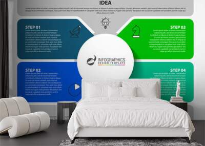 Infographic design template. Creative concept with 6 steps Wall mural