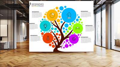 Infographic design template. Creative concept with 6 steps Wall mural