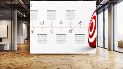 Infographic design template. Creative concept with 6 steps Wall mural