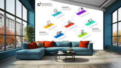 Infographic design template. Creative concept with 6 steps Wall mural