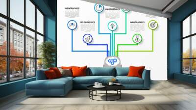 Infographic design template. Creative concept with 7 steps Wall mural