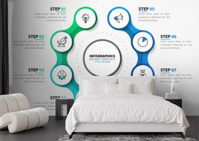 Infographic design template. Creative concept with 8 steps Wall mural