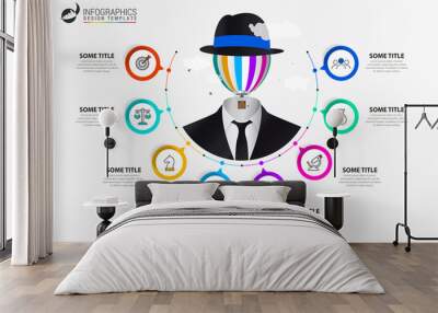 Infographic design template. Creative concept with 8 steps Wall mural