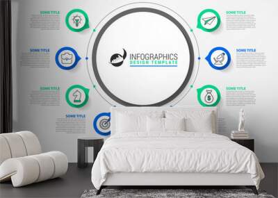 Infographic design template. Creative concept with 9 steps Wall mural