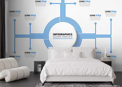 Infographic template with 16 options or steps. Circle Wall mural