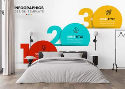 Infographic template with icons and 3 options or steps Wall mural