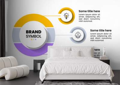 Infographic template. 3 circles with icons and text Wall mural