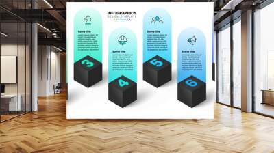 Infographic template. 3d cubes with numbers and 8 steps Wall mural