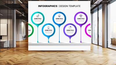 Infographic template. 9 steps with icons and text Wall mural