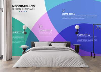 Infographic template. Abstract circles with text and 5 steps Wall mural